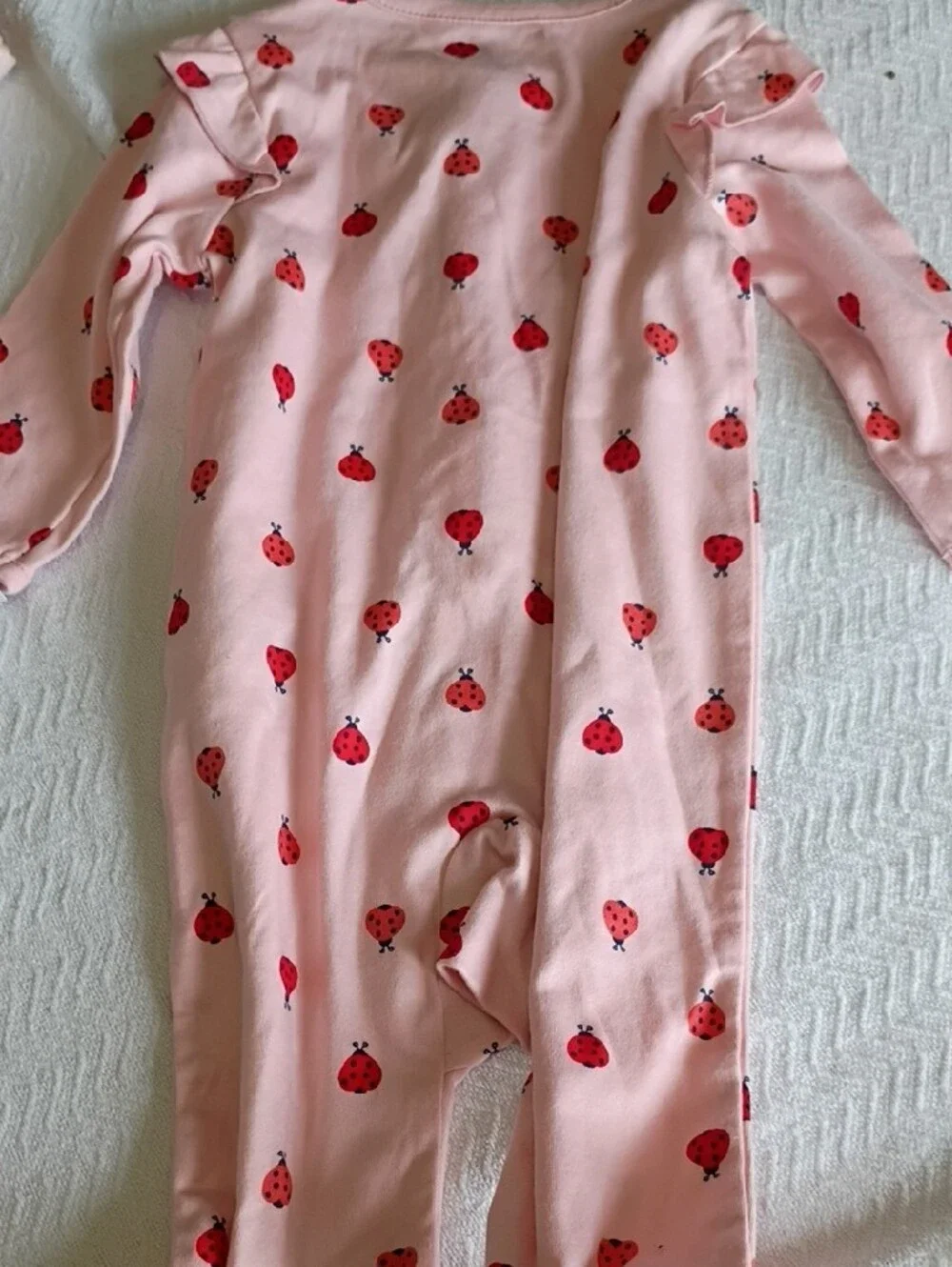 Carter's Pink Ladybug Footed Zip One-Piece